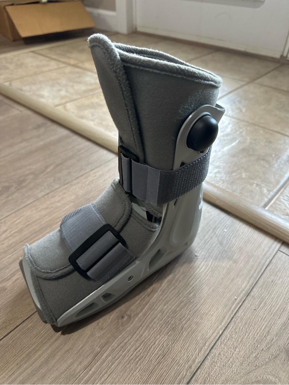 Adjustable Gray Medical Walking Boot for Women